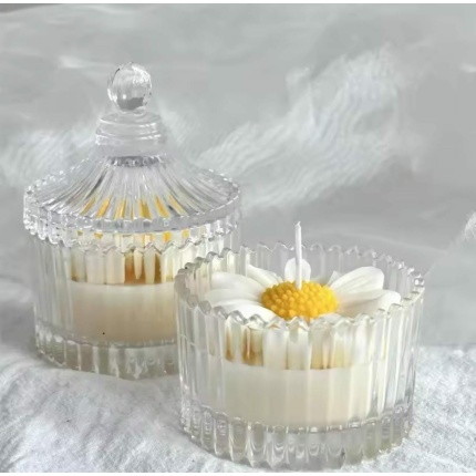 Crystal Glass Sugar Bowl Jar With Lid