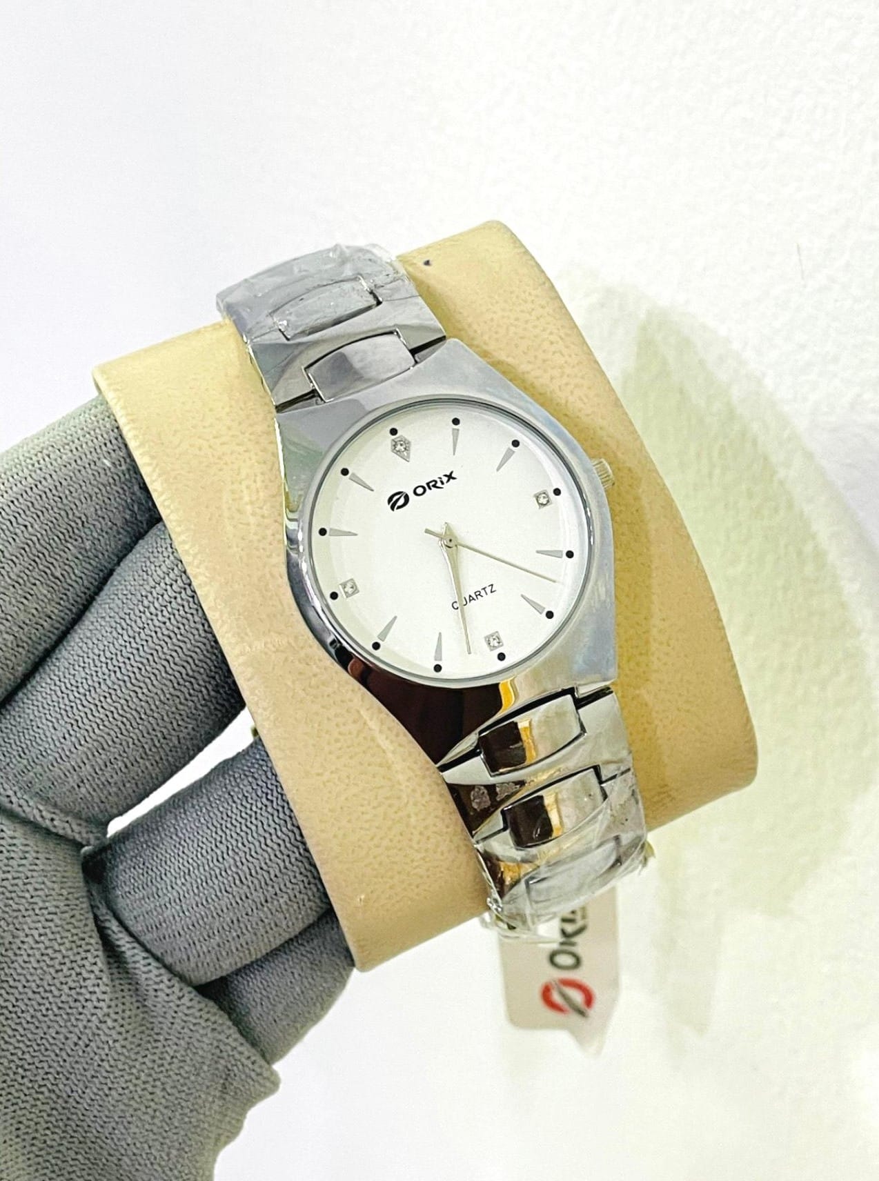ORIX FASHIONABLE STEEL STRAP WATCH FOR MEN silver