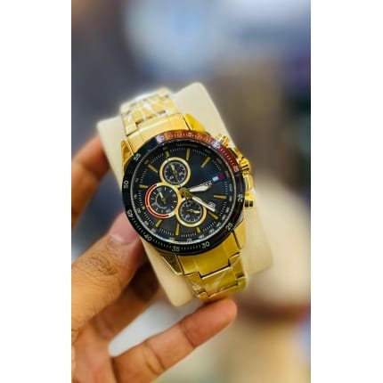 TOMMY HILFIGER FASHION STEEL STRAP WATCH FOR MEN Black