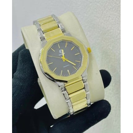 ORIX MULTI DESIGN STEEL STRAP WATCH FOR MEN SILVER STRAP BLACK DIAL